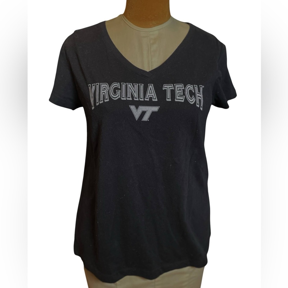 Virginia Tech Women's Black V-Neck Top 2X college hokies VT